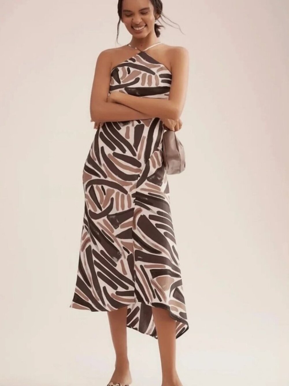 Anthropologie Halter Slip Midi Dress XS Petite
